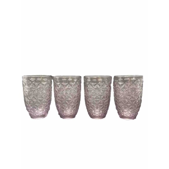 Food Network Astoria PURPLE Textured Highball Glass Set 13oz Set Of 4 - Picture 1 of 6